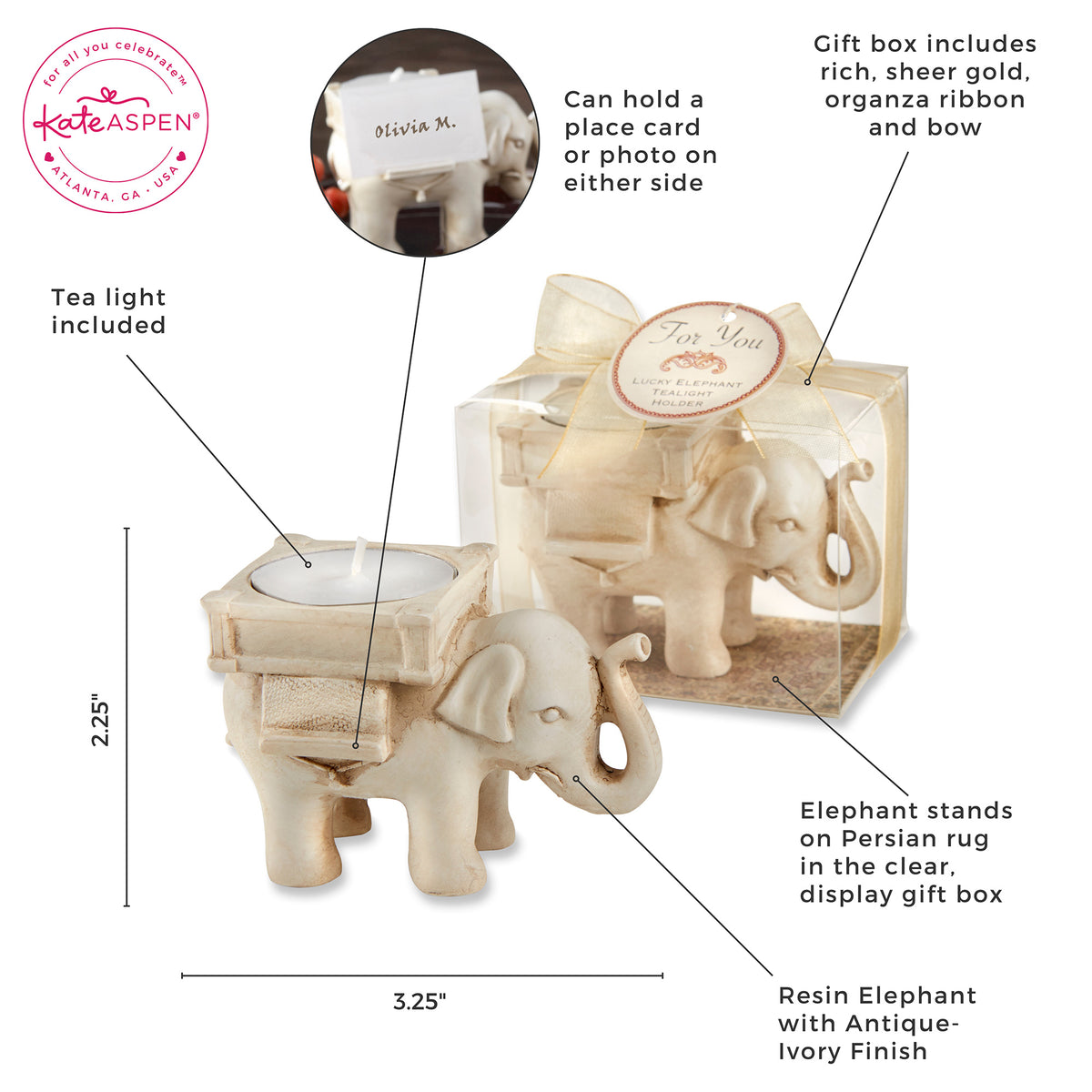 Elephant Tea Light Holder My Wedding Favors