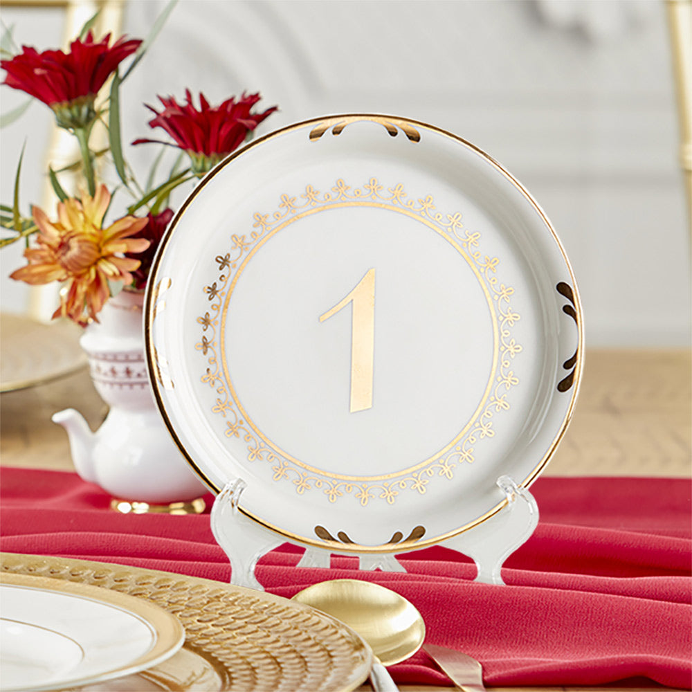 Tea Time Vintage Plate Table Numbers (1-6) - Alternate Image 6 | My Wedding Favors