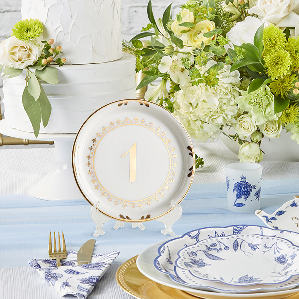 Tea Time Vintage Plate Table Numbers (1-6) - Alternate Image 4 | My Wedding Favors