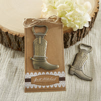 Thumbnail for Just Hitched Cowboy Boot Bottle Opener - Main Image | My Wedding Favors