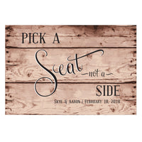 Thumbnail for Rustic Pick A Seat Directional Poster Sign - Main Image | My Wedding Favors