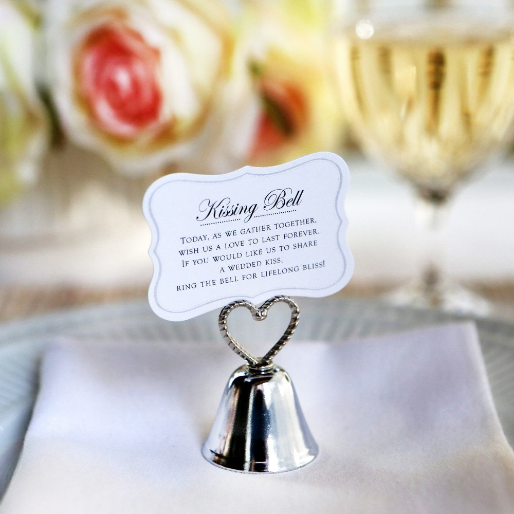 Silver Kissing Bells Place Card/Photo Holder (Set of 24) - Alternate Image 2 | My Wedding Favors