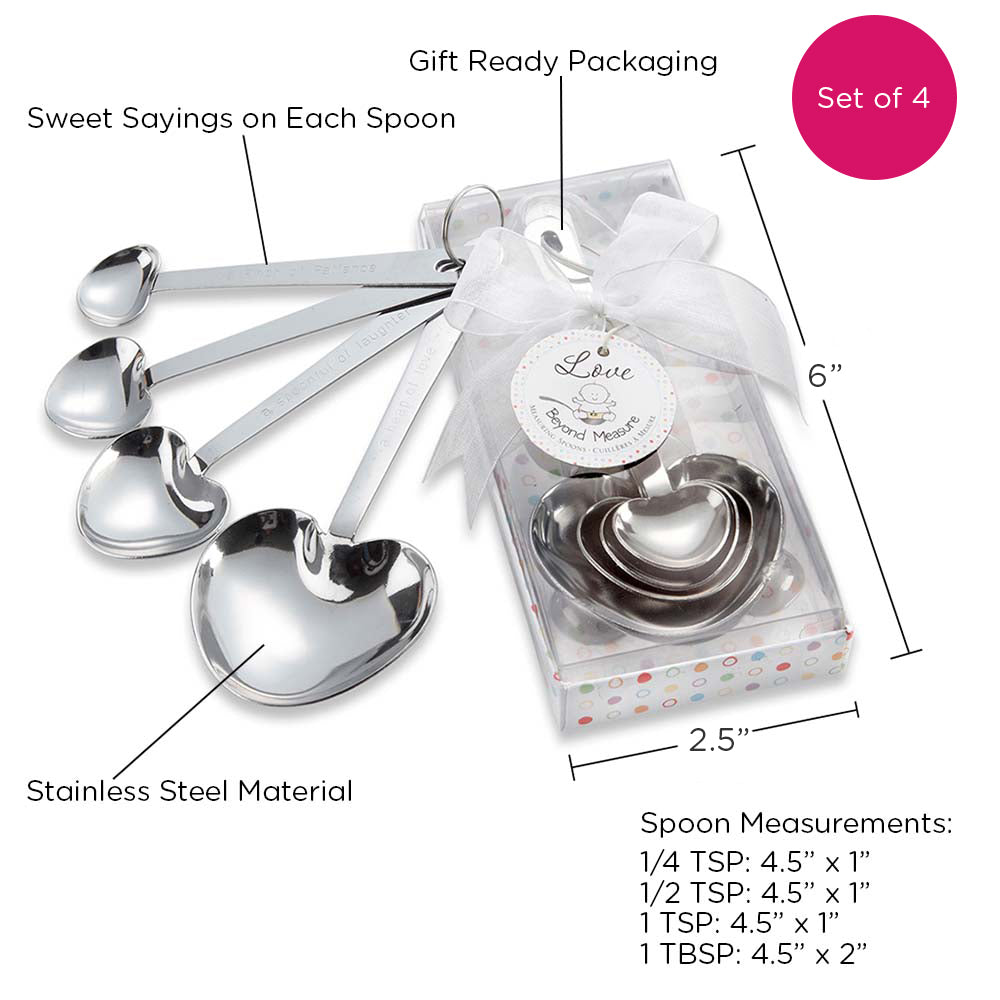 Love Beyond Measure Heart Shaped Measuring Spoons - Baby Shower (Set of 4) - Alternate Image 6 | My Wedding Favors