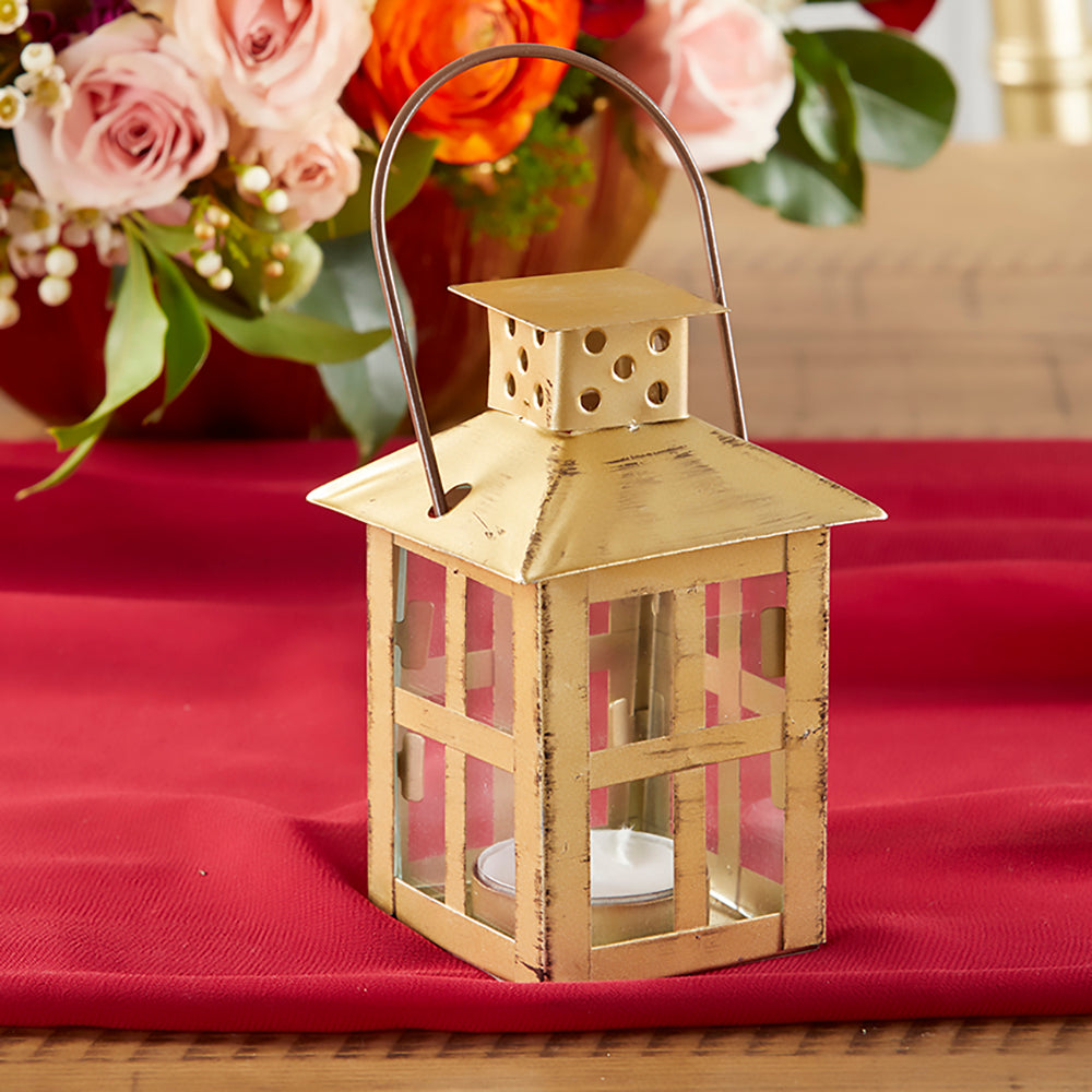 Vintage Antique Gold Distressed Lantern - Small - Alternate Image 4 | My Wedding Favors