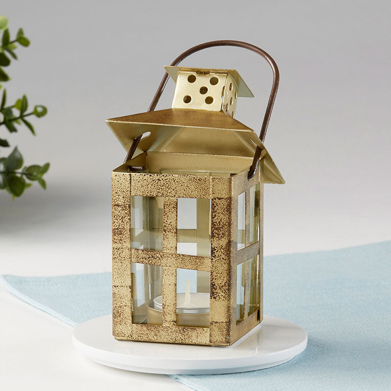 Vintage Antique Gold Distressed Lantern - Small - Alternate Image 9 | My Wedding Favors