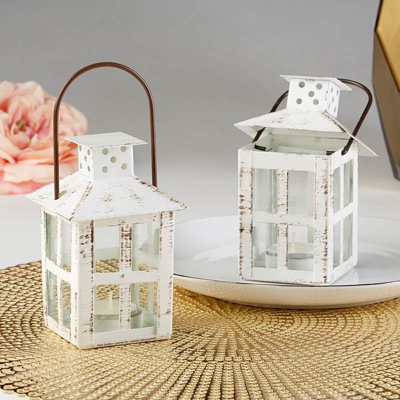 Vintage White Distressed Lantern - Small - Alternate Image 5 | My Wedding Favors