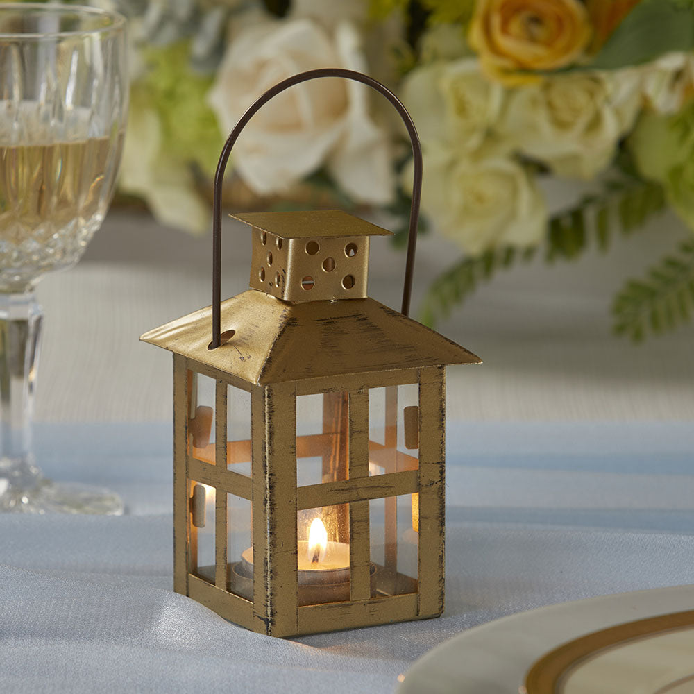 Vintage Antique Gold Distressed Lantern - Small - Alternate Image 5 | My Wedding Favors