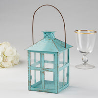 Thumbnail for Vintage Blue Distressed Lantern - Large - Alternate Image 6 | My Wedding Favors