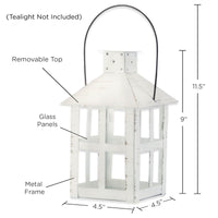 Thumbnail for Vintage White Distressed Lantern - Extra Large - Alternate Image 3 | My Wedding Favors
