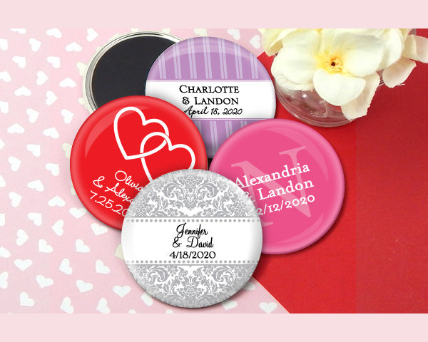 Personalized 2.25" Magnets - Exclusive Designs - Main Image | My Wedding Favors