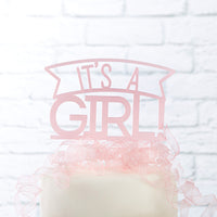Thumbnail for It's a Girl Acrylic Cake Topper - Main Image | My Wedding Favors