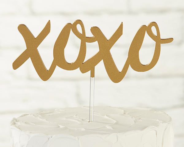 Gold XOXO Cake Topper - Alternate Image 3 | My Wedding Favors