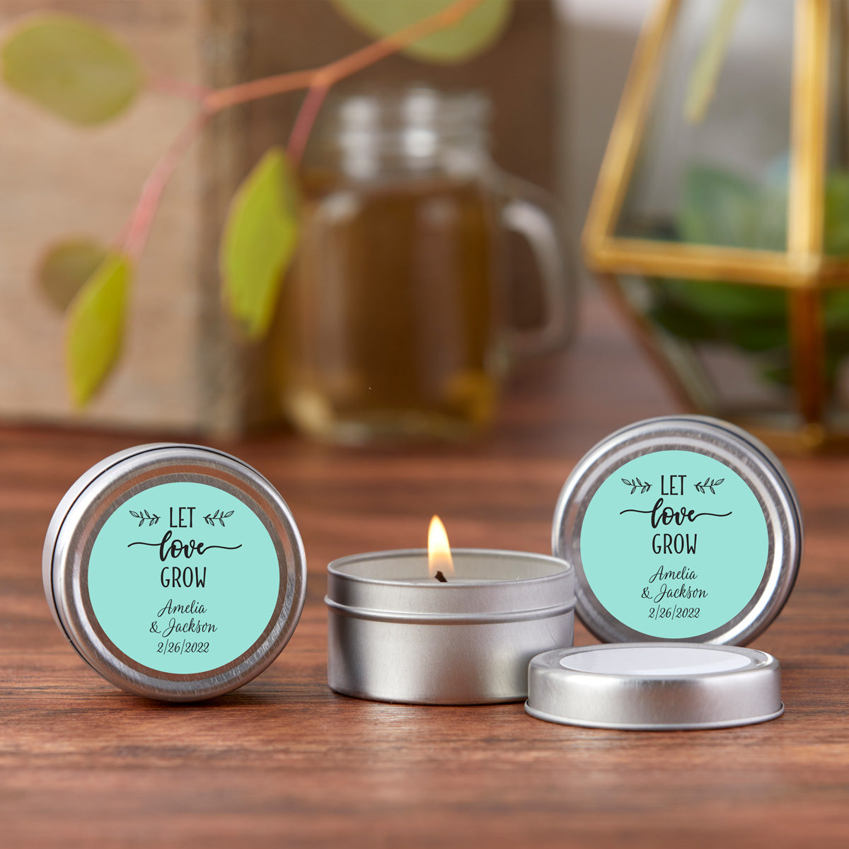 Personalized Travel Candle Tin My Wedding Favors