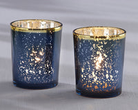 Thumbnail for Blue Mercury Glass Tea Light Holder (Set of 4) - Alternate Image 6 | My Wedding Favors