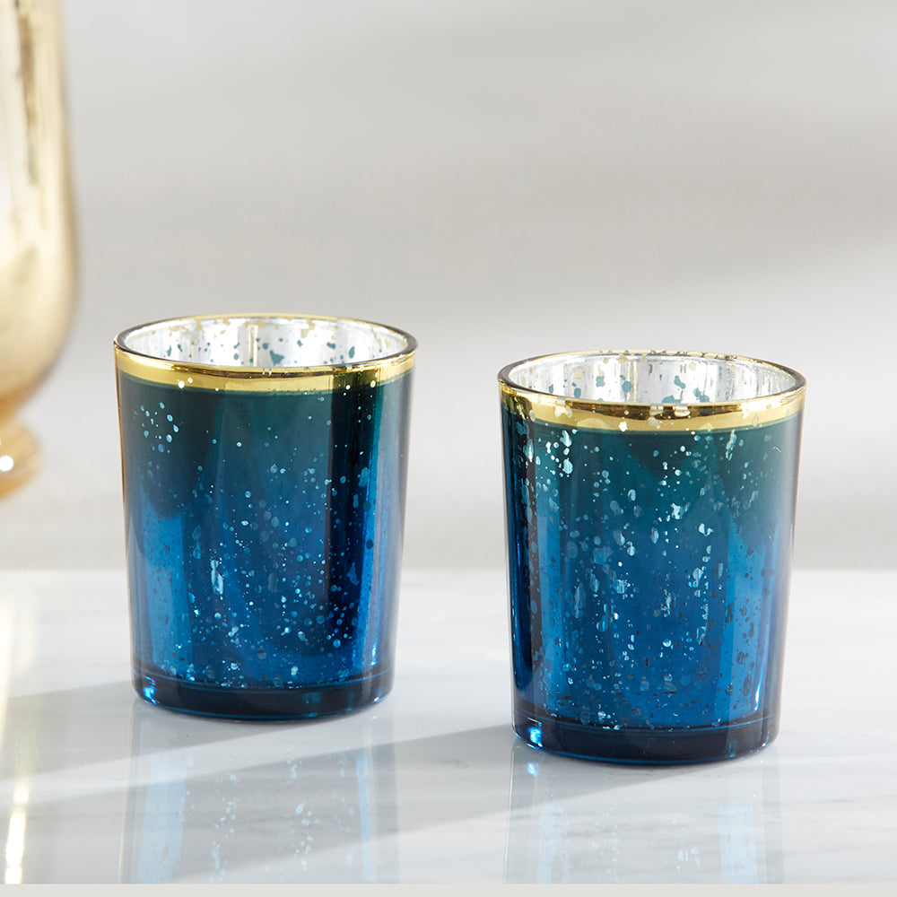 Blue Mercury Glass Tea Light Holder (Set of 4) - Alternate Image 5 | My Wedding Favors