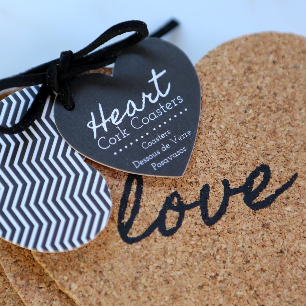 Heart Cork Coaster (Set of 4) - Alternate Image 3 | My Wedding Favors