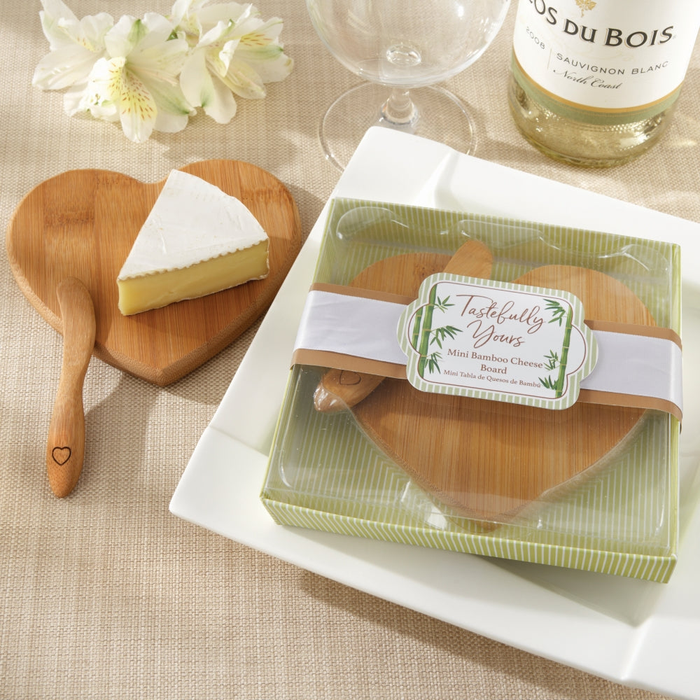 Tastefully Yours Heart Shaped Bamboo Cheese Board - Main Image | My Wedding Favors