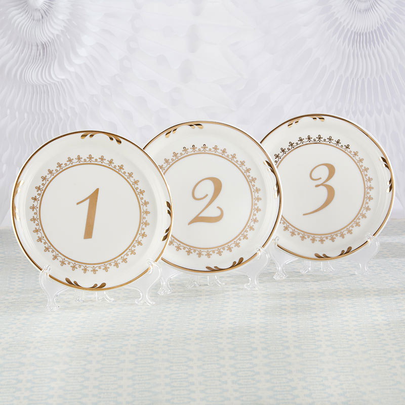 Tea Time Vintage Plate Table Numbers (1-6) - Main Image | My Wedding Favors