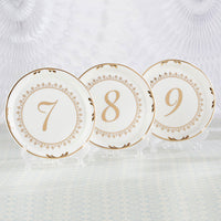 Thumbnail for Tea Time Vintage Plate Table Numbers (7-12) - Main Image | My Wedding Favors