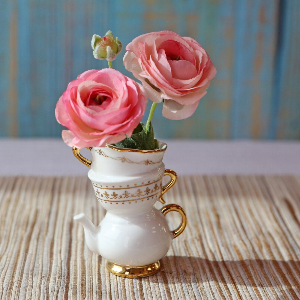 Tea Time Whimsy Ceramic Bud Vase (Set of 2) - Alternate Image 7 | My Wedding Favors