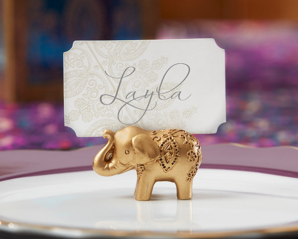 Gold Lucky Elephant Place Card Holder (Set of 6) - Alternate Image 2 | My Wedding Favors