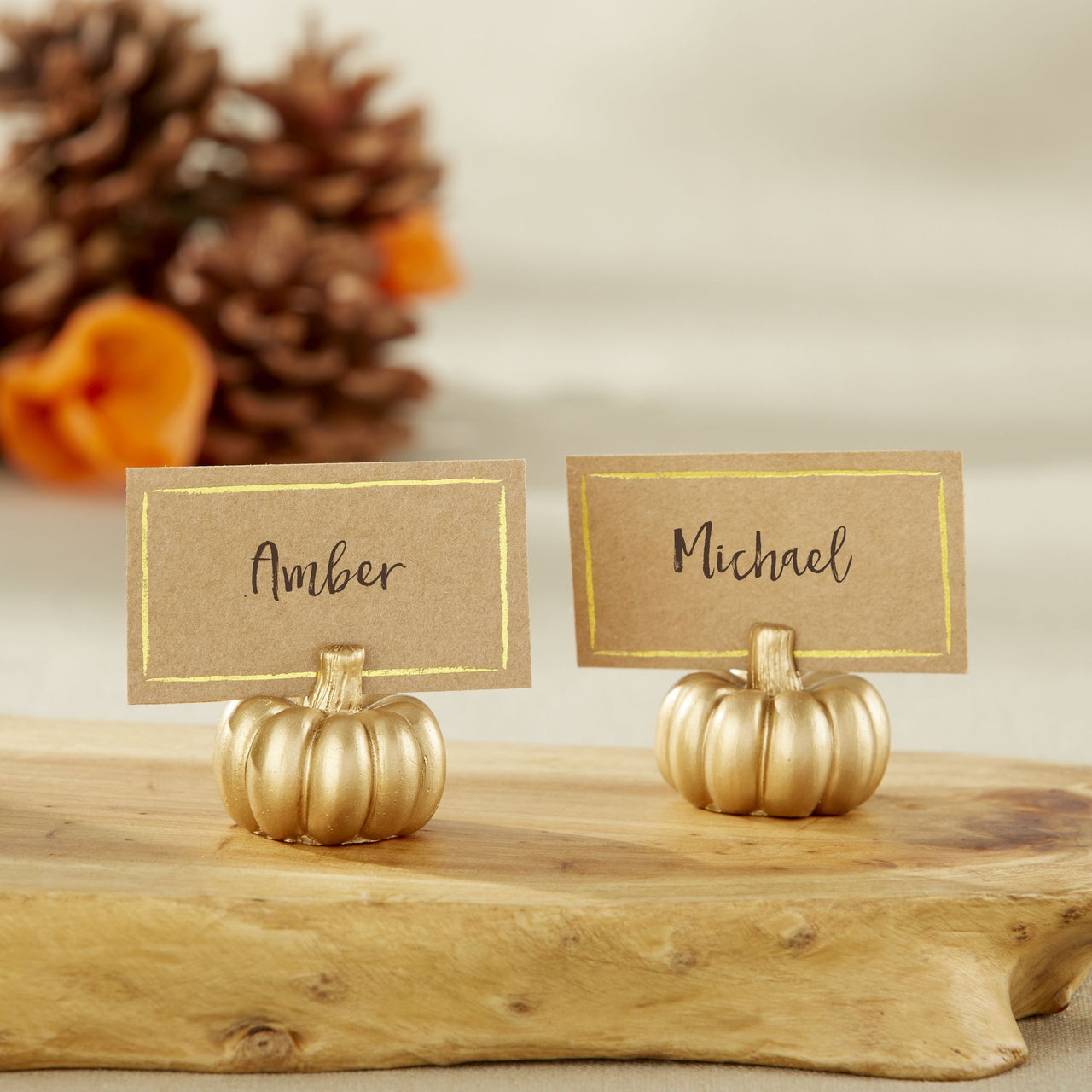 Gold Pumpkin Place Card Holder (Set of 6) - Alternate Image 4 | My Wedding Favors