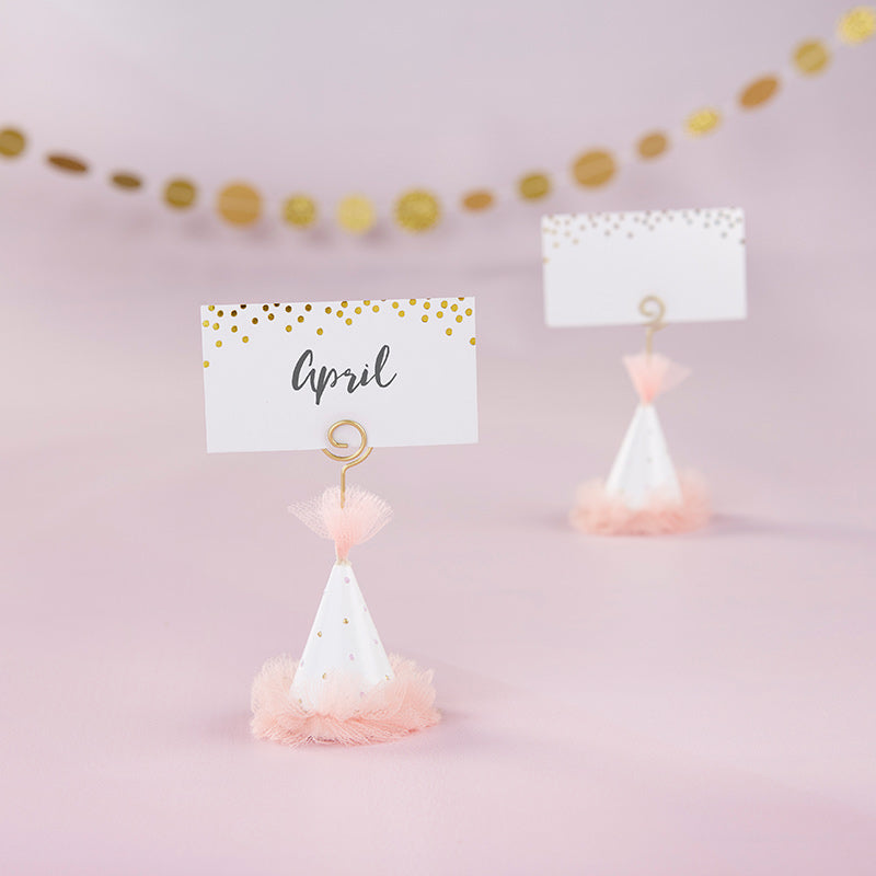 Pink Party Hat Place Card Holder (Set of 6) - Main Image | My Wedding Favors