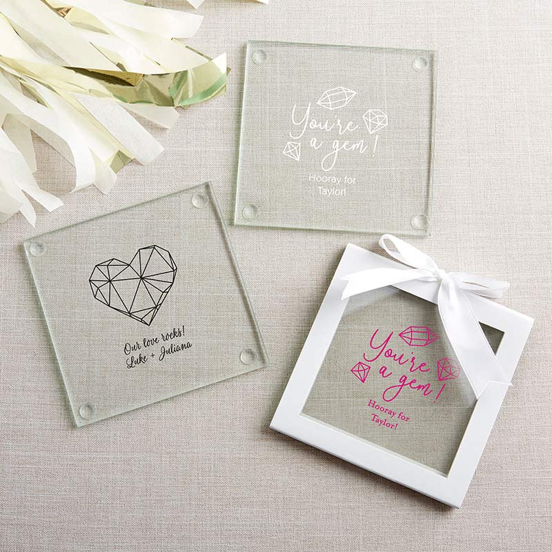 Personalized Glass Coaster (Set of 12) - Main Image2 | My Wedding Favors