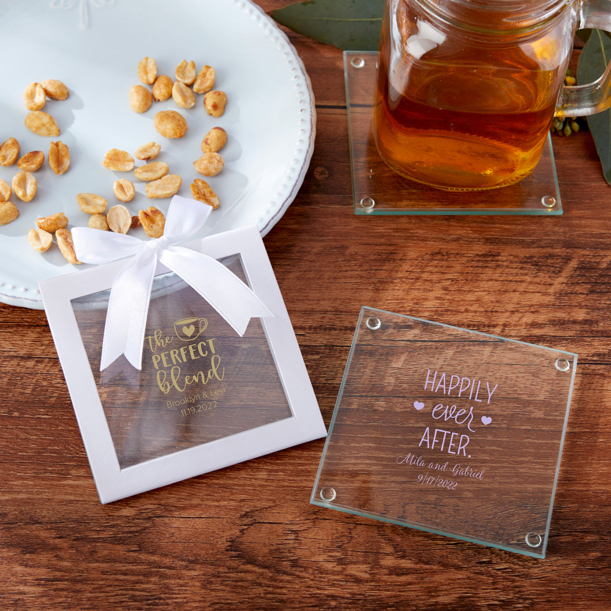 Personalized Glass Coaster (Set of 12) - Main Image6 | My Wedding Favors