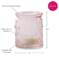 Thumbnail for Vintage Pink Glass Tea Light Holder (Set of 4) - Alternate Image 6 | My Wedding Favors