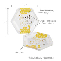 Thumbnail for Sweet as Can Bee 7 in. Premium Paper Plates (Set of 16) - Alternate Image 6 | My Wedding Favors