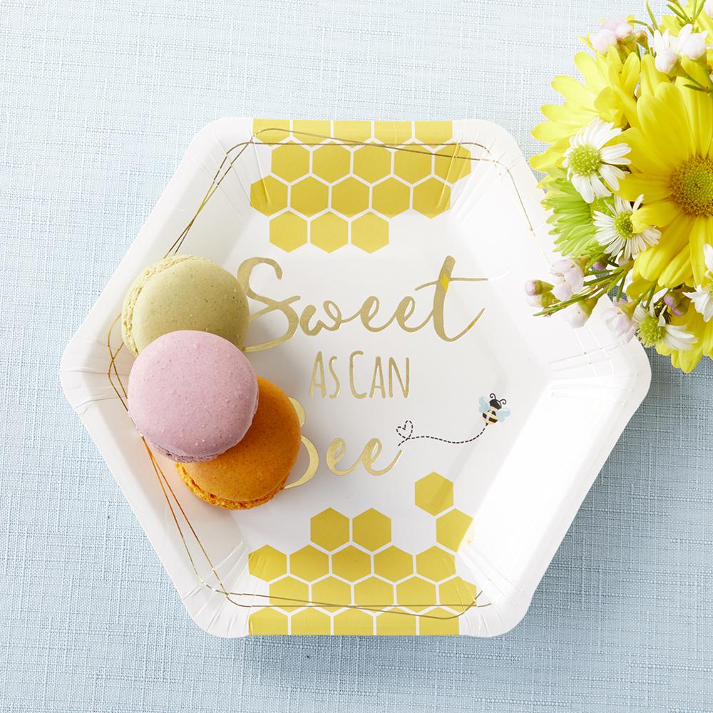 Sweet as Can Bee 7 in. Premium Paper Plates (Set of 16) - Alternate Image 7 | My Wedding Favors