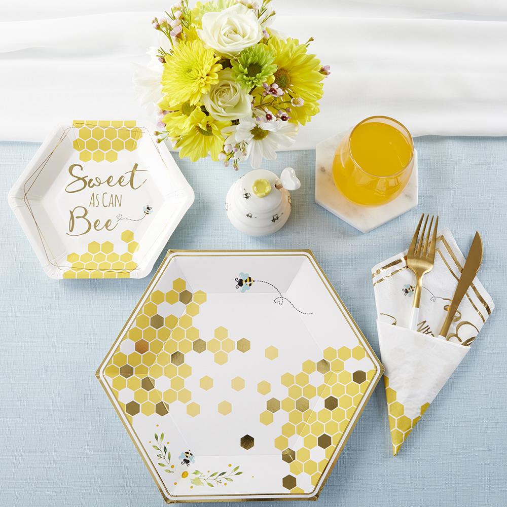 Sweet as Can Bee 9 in. Premium Paper Plates (Set of 16) - Alternate Image 3 | My Wedding Favors