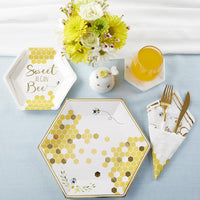 Thumbnail for Sweet as Can Bee 9 in. Premium Paper Plates (Set of 16) - Alternate Image 3 | My Wedding Favors