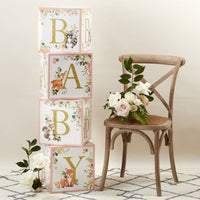 Thumbnail for Pink Woodland Baby Block Box (Set of 4) - Main Image | My Wedding Favors