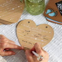 Thumbnail for Baby Shower Prediction Advice Card Keepsake Book - Kraft Heart Shape  Alternate Image 7 - My Wedding Favors
