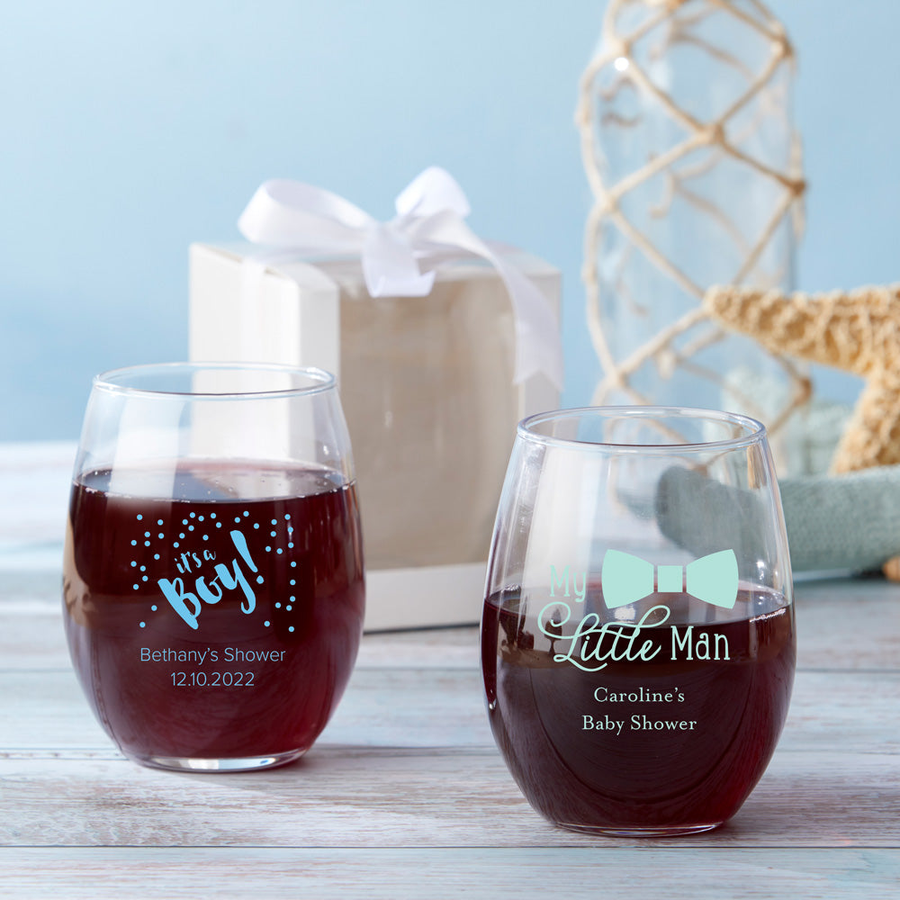 Personalized 9 oz. Stemless Wine Glass - Alternate Image 20 | My Wedding Favors