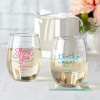 Thumbnail for Personalized 9 oz. Stemless Wine Glass - Alternate Image 23 | My Wedding Favors