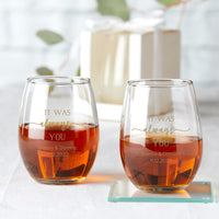 Thumbnail for Personalized 9 oz. Stemless Wine Glass - Alternate Image 8 | My Wedding Favors