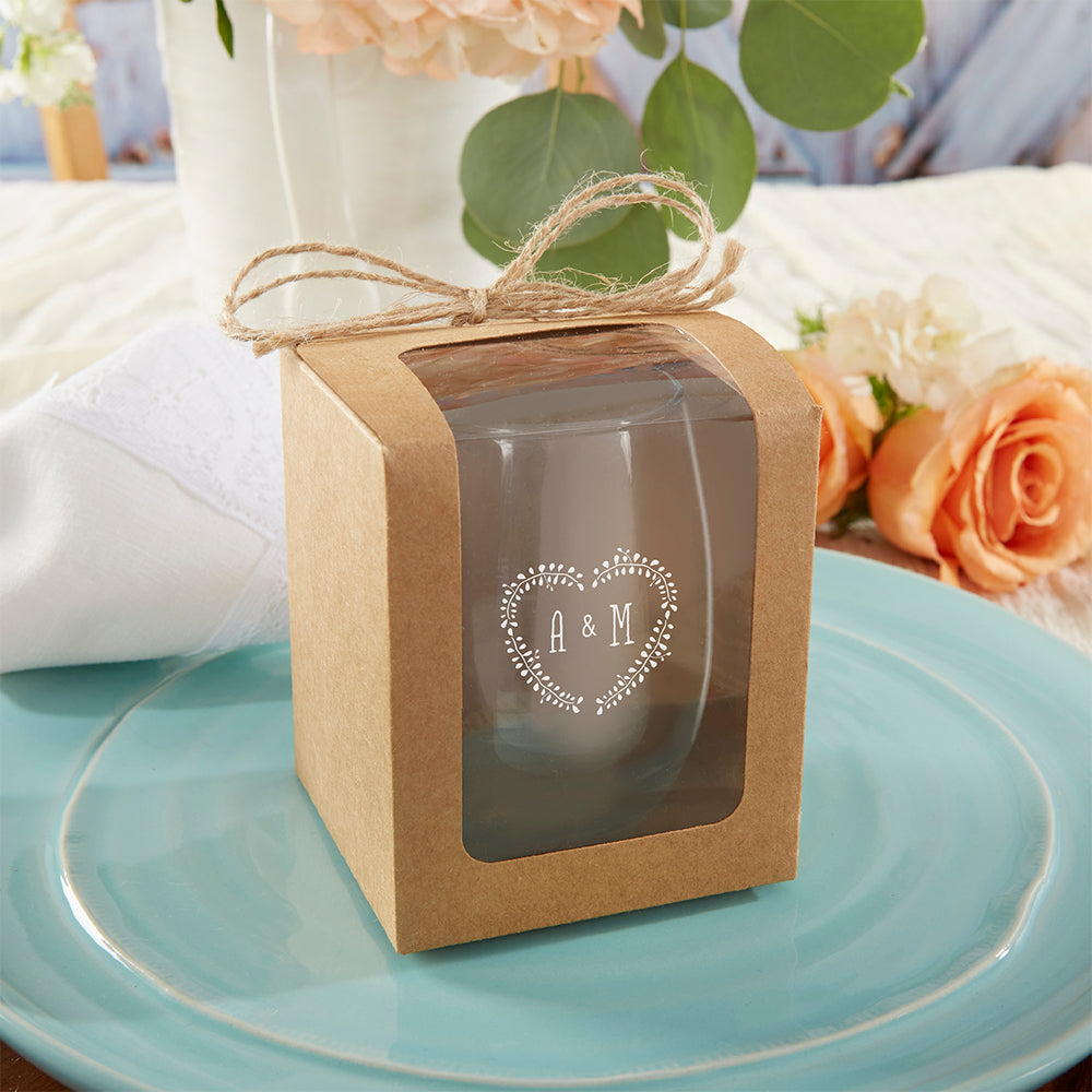 Kraft 9 oz. Glassware Gift Box with Twine (Set of 12) - Alternate Image 2 | My Wedding Favors