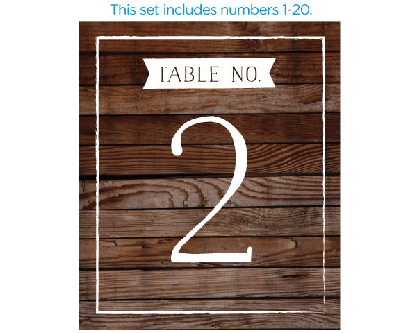 Winter Wine Label Table Numbers (1-20)