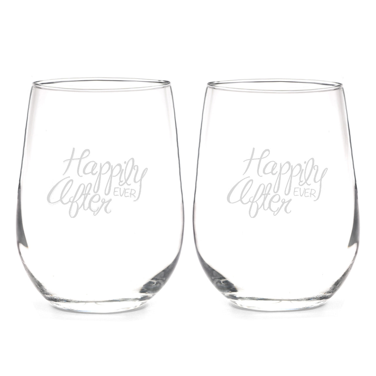 Happily Ever After Stemless Wine Glass Set - Main Image | My Wedding Favors