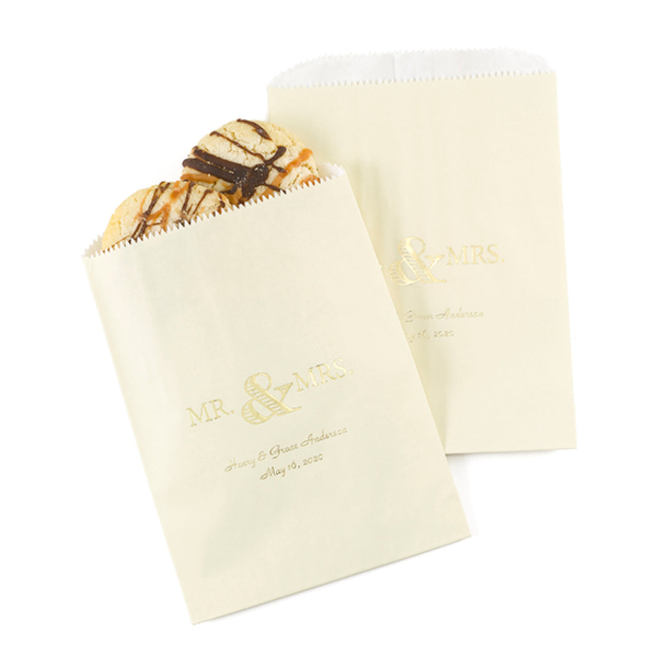 Personalized Mr. & Mrs. Treat Bags (Available in Multiple Colors) (Set of 50) - Alternate Image 4 | My Wedding Favors
