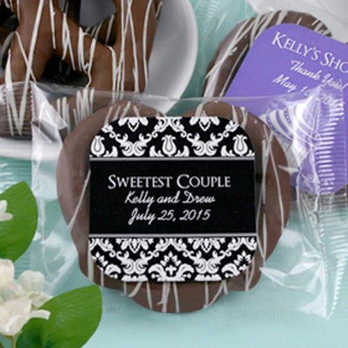 Personalized Gourmet Chocolate Pretzel (Many Designs Available) - Main Image | My Wedding Favors