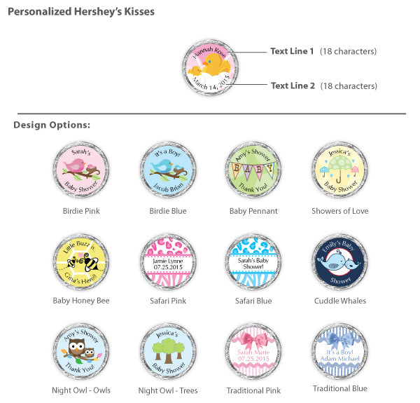 Personalized Baby Hershey's Kisses (Many Designs Available) - Alternate Image 2 | My Wedding Favors