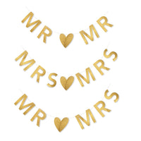 Thumbnail for Customizable Gold Glitter Wedding Banner - Alternate Image 2 | My Wedding Favors
