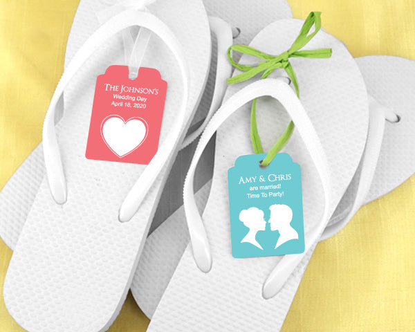 Wedding Flip Flops w/Personalized Tag (Black or White Available) - Alternate Image 7 | My Wedding Favors