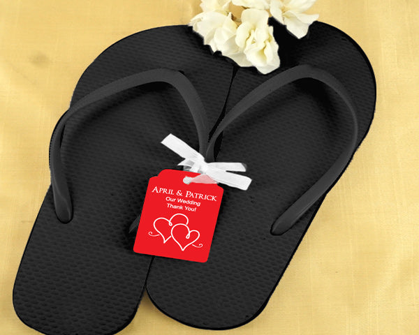 Wedding Flip Flops w/Personalized Tag (Black or White Available) - Alternate Image 6 | My Wedding Favors