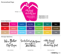 Thumbnail for Wedding Flip Flops w/Personalized Flip Flop Tag (Black or White Available) - Alternate Image 2 | My Wedding Favors
