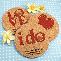 Thumbnail for Personalized Round Cork Coasters - Alternate Image 2 | My Wedding Favors